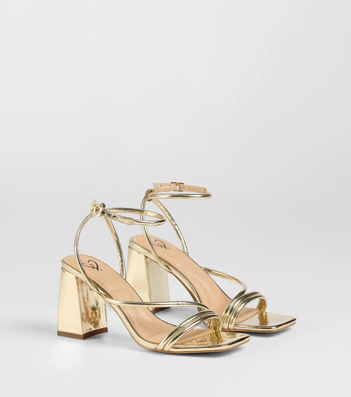 Get That Glow Metallic Block Heels