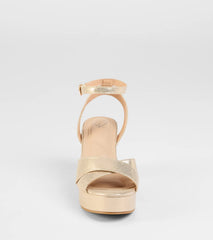 Special Surprise Criss Cross Platform Block Heels