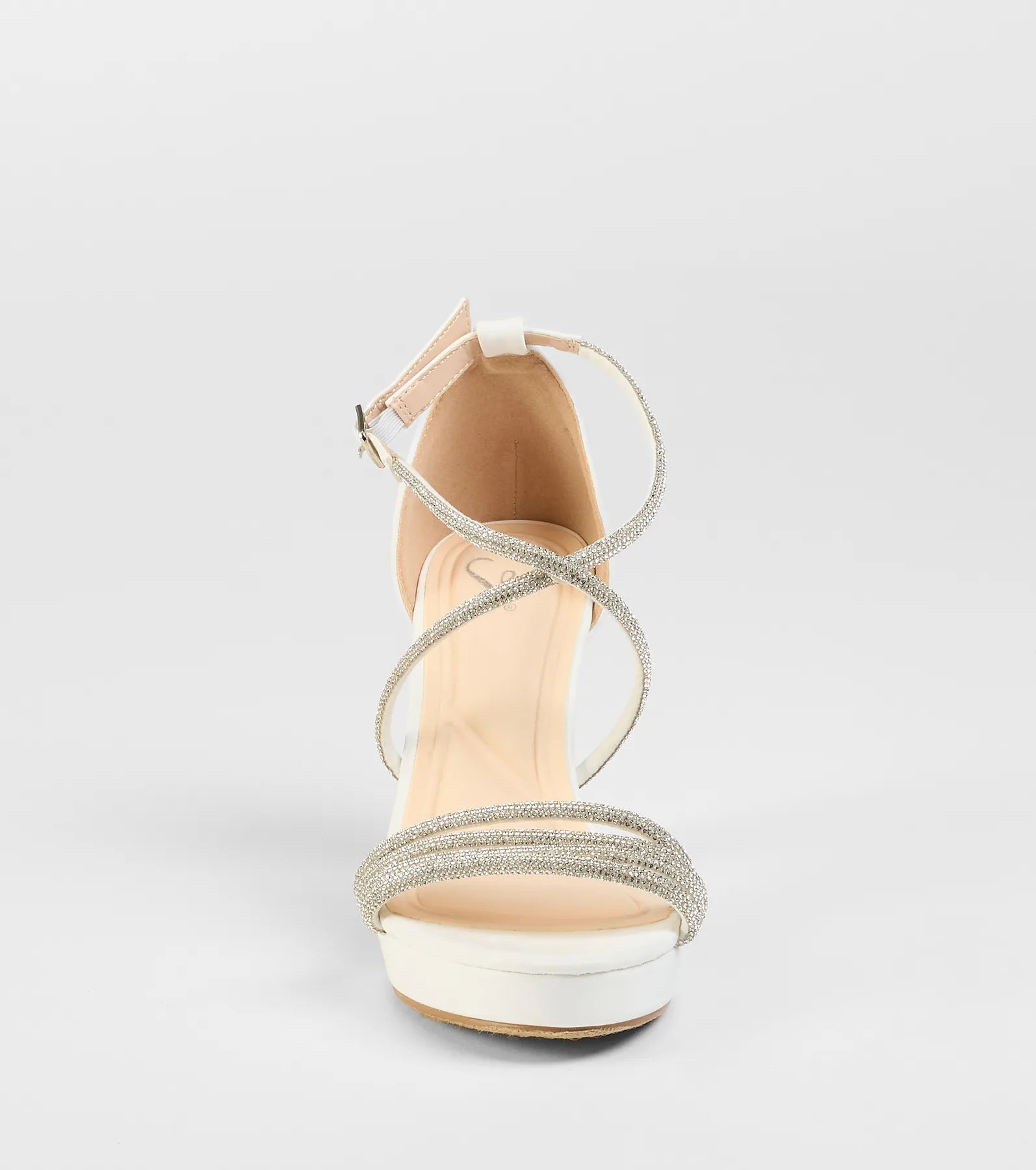 Night Shimmer Rhinestone Platform Block Heels