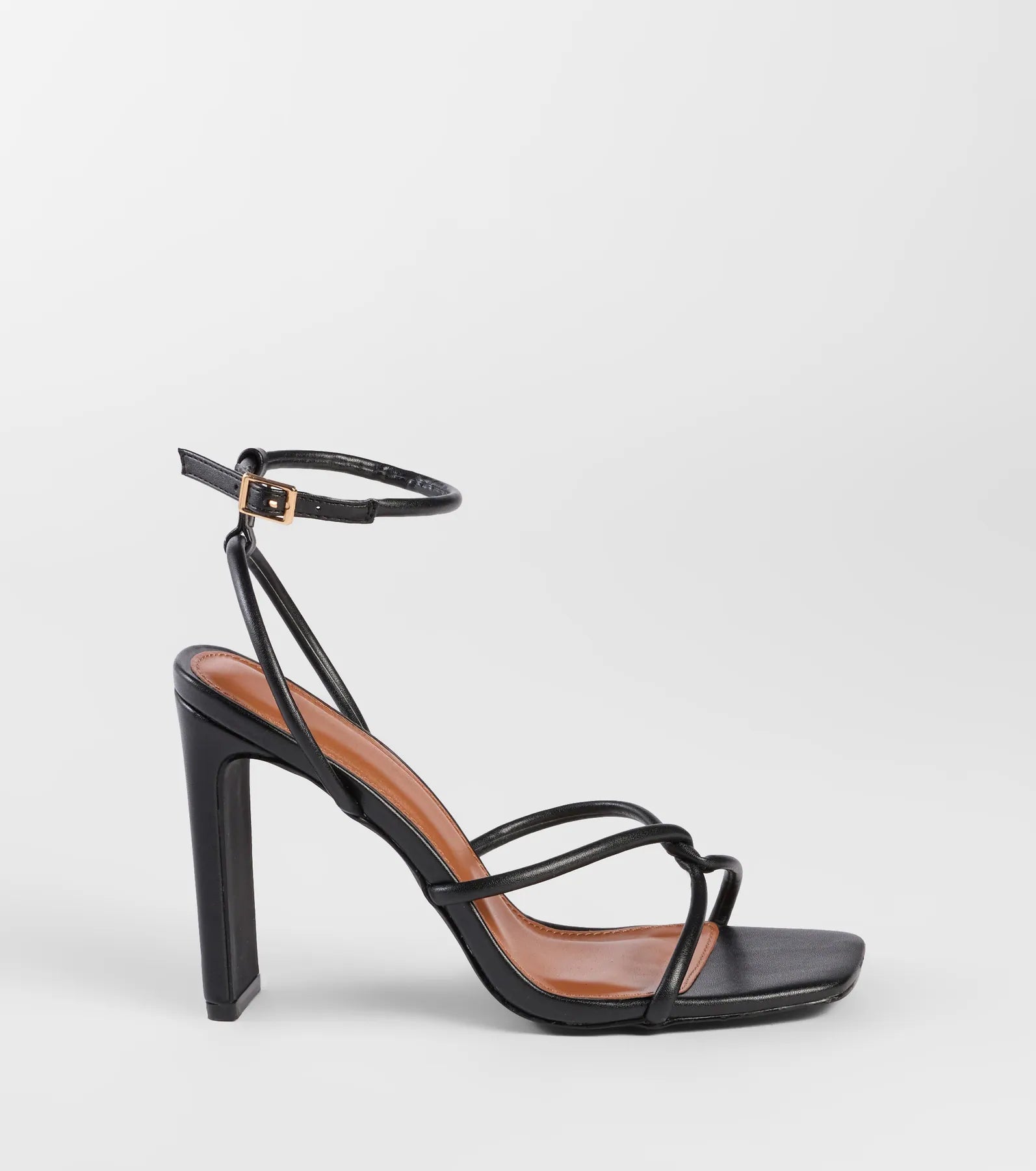 So Elegant Twist Strappy Block Heels