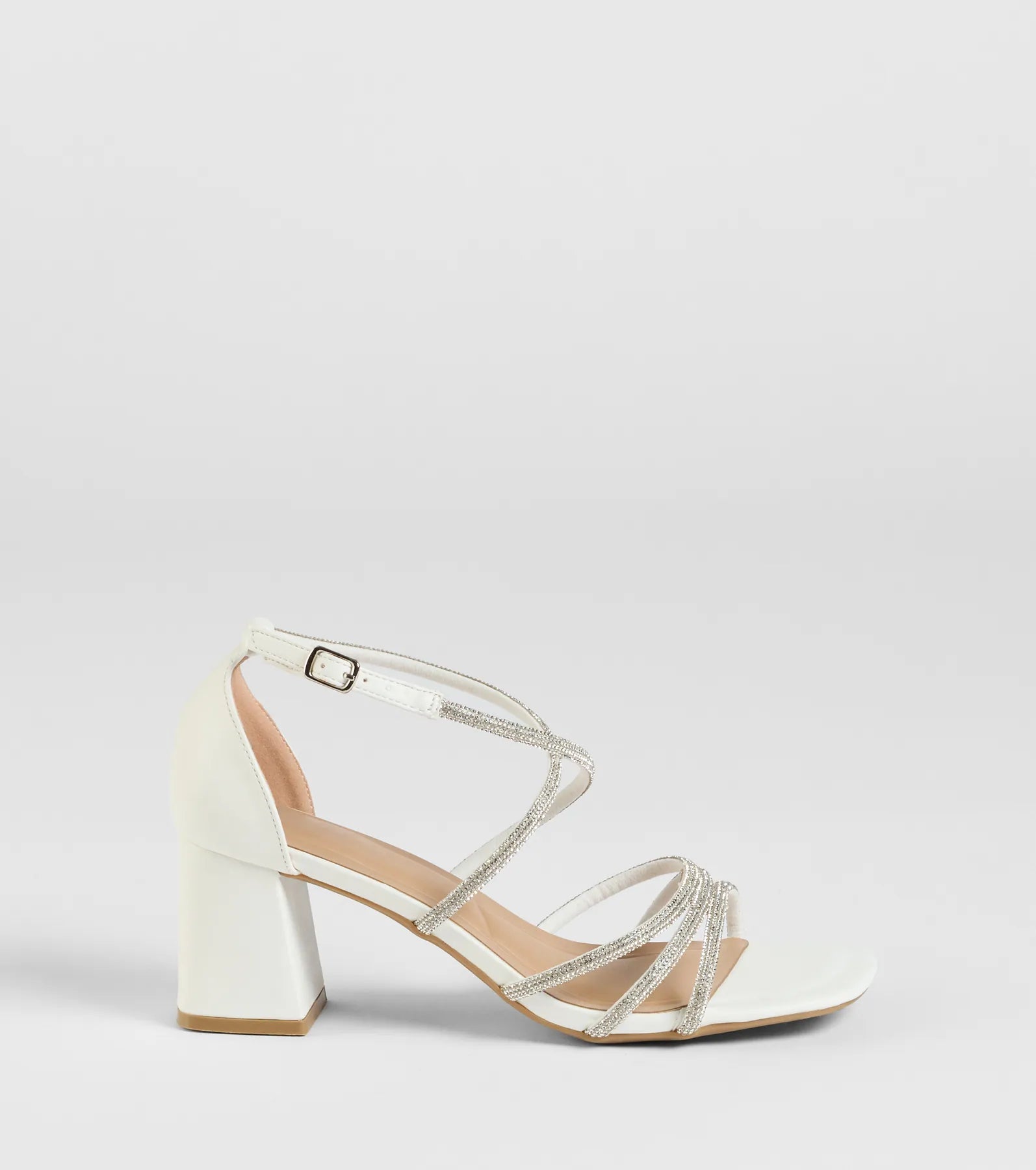 A-List Glam Rhinestone Strappy Block Heels