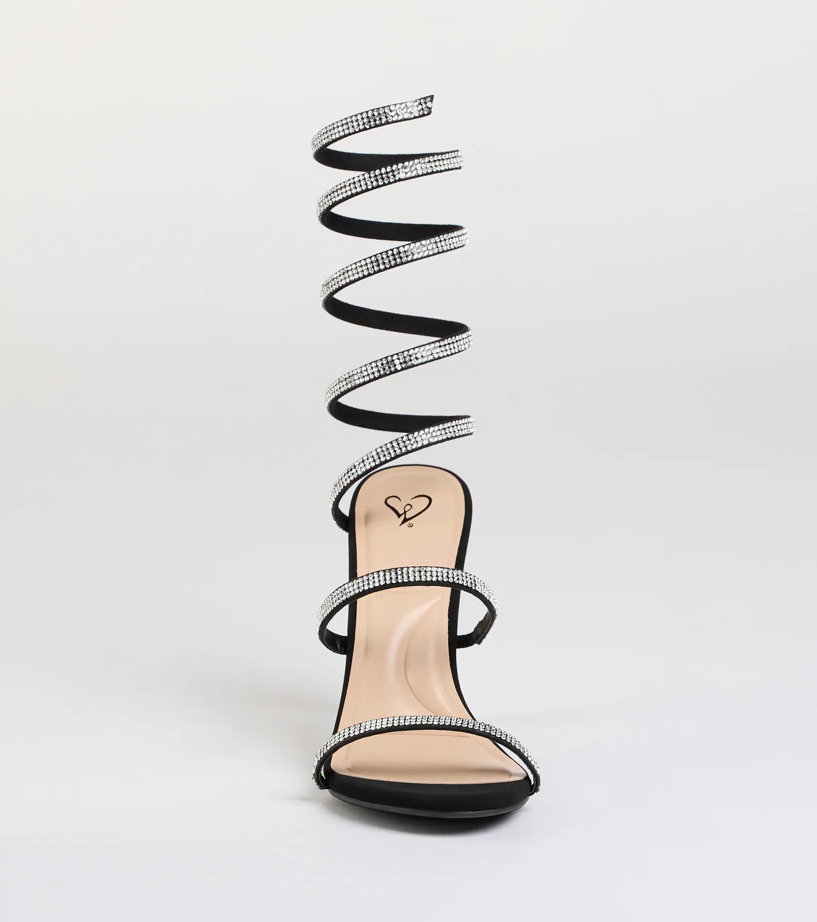 Girly Vibes Rhinestone Spiral Heels