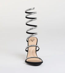 Girly Vibes Rhinestone Spiral Heels