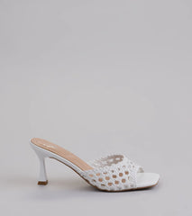 All Kinds Of Sweet Woven Stiletto Mules
