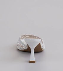All Kinds Of Sweet Woven Stiletto Mules