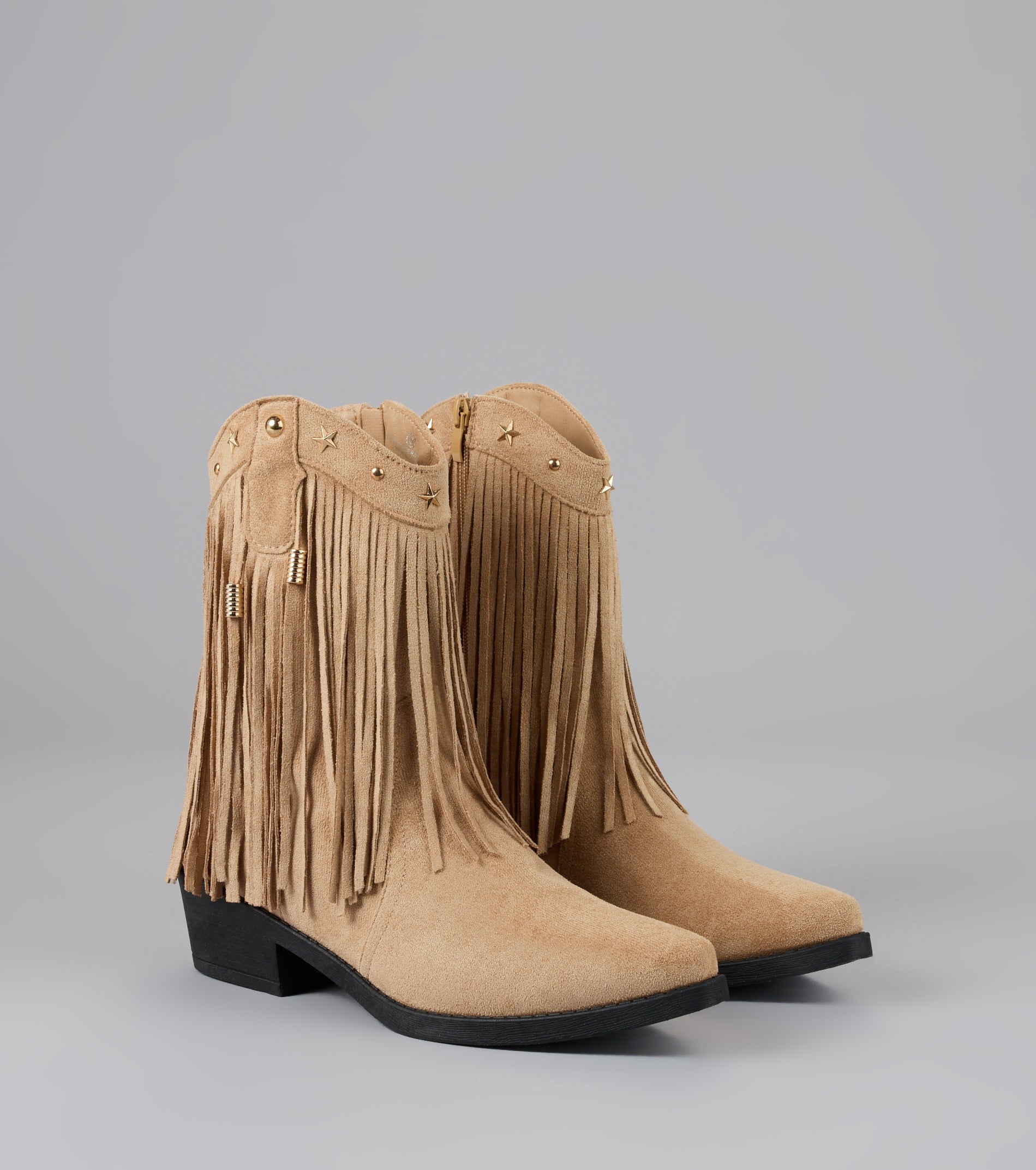 Fringe Flirt Studded Cowboy Boots