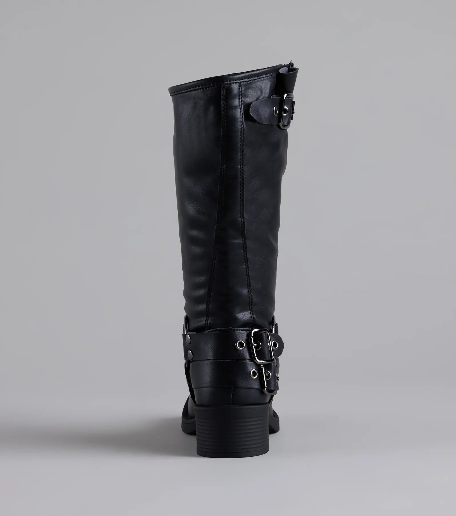 Bring The Edge Buckled Square Toe Boots