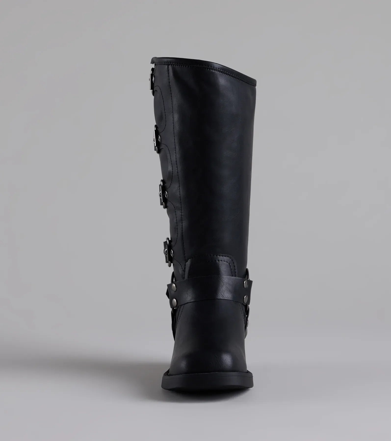 Totally Edgy Buckled Square Toe Boots