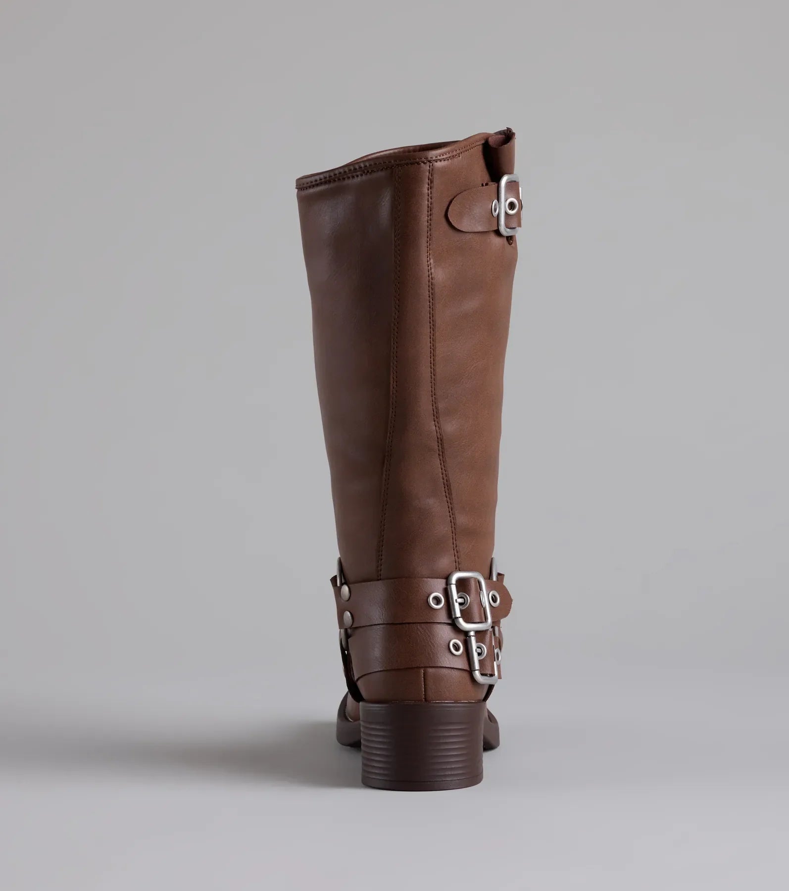 Bring The Edge Buckled Square Toe Boots