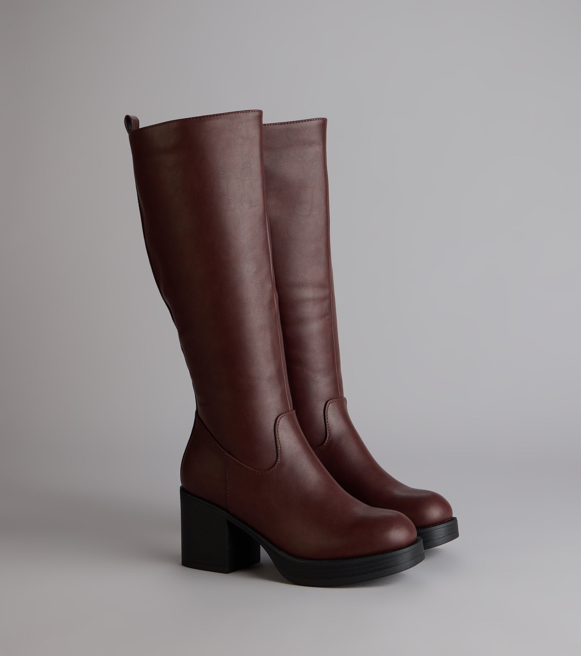 Steppin Up Block Heel Knee High Boots