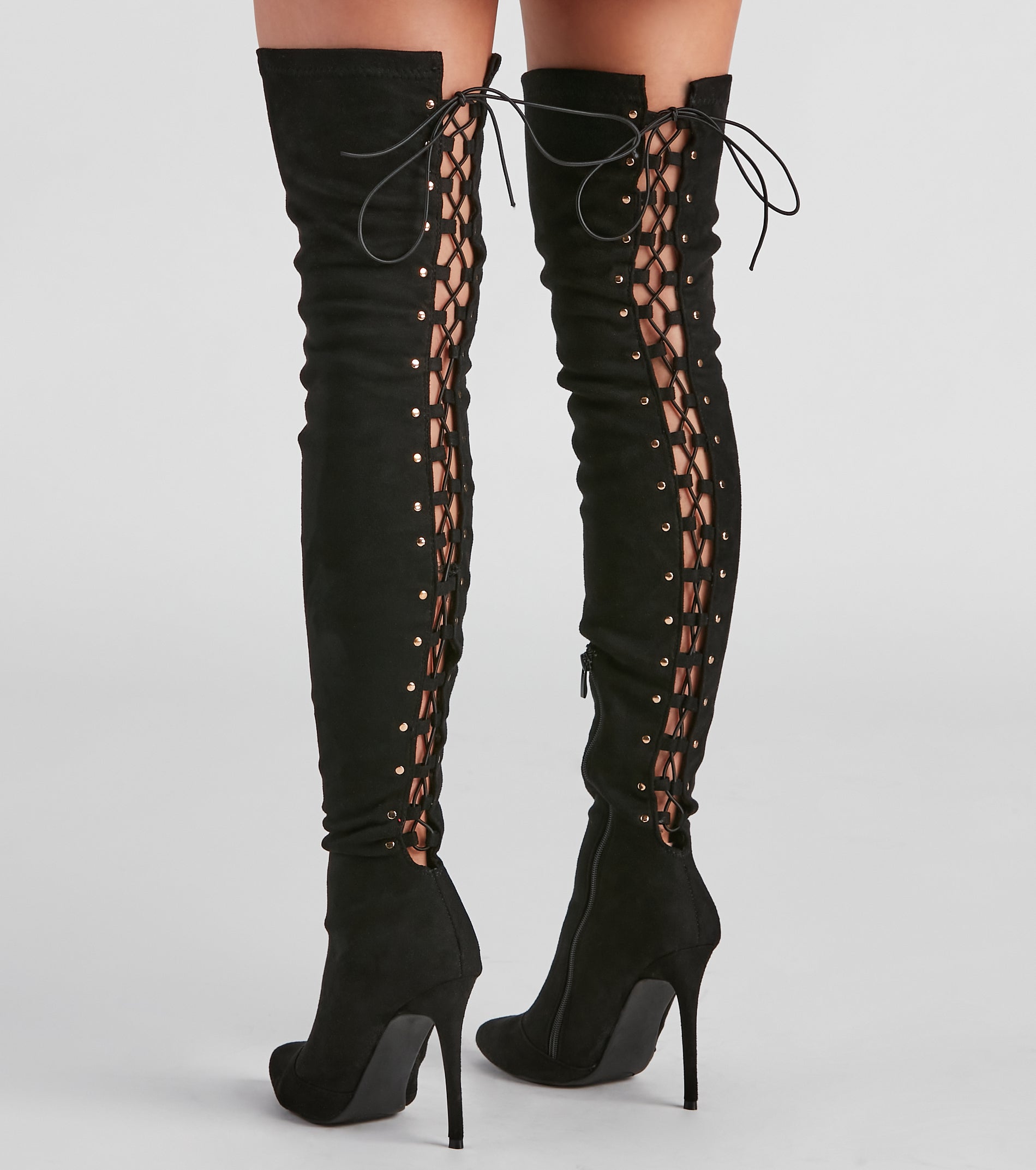 Stacked On Style Lace-Up Boots