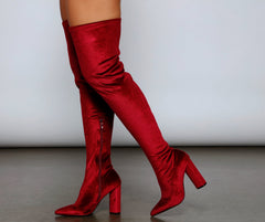 Chic Velvet Over-The-Knee Boots