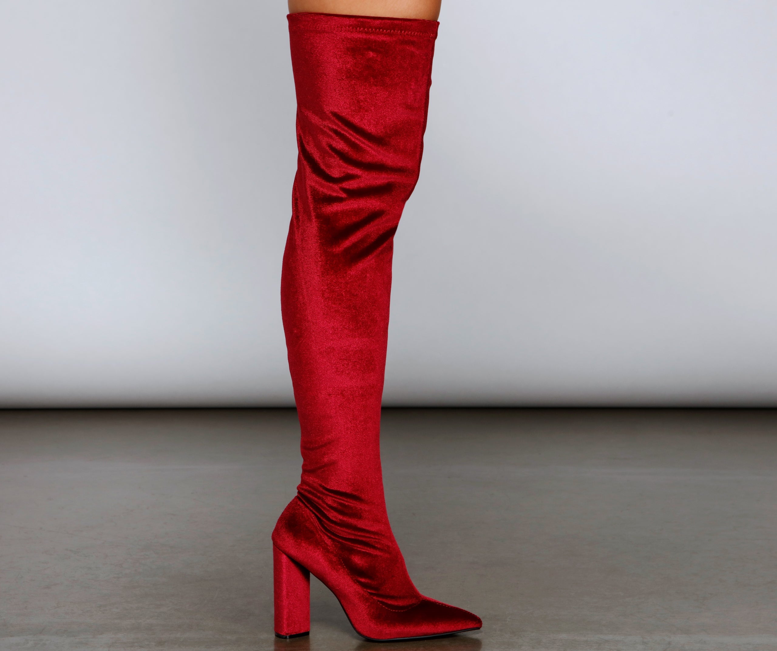 Chic Velvet Over-The-Knee Boots