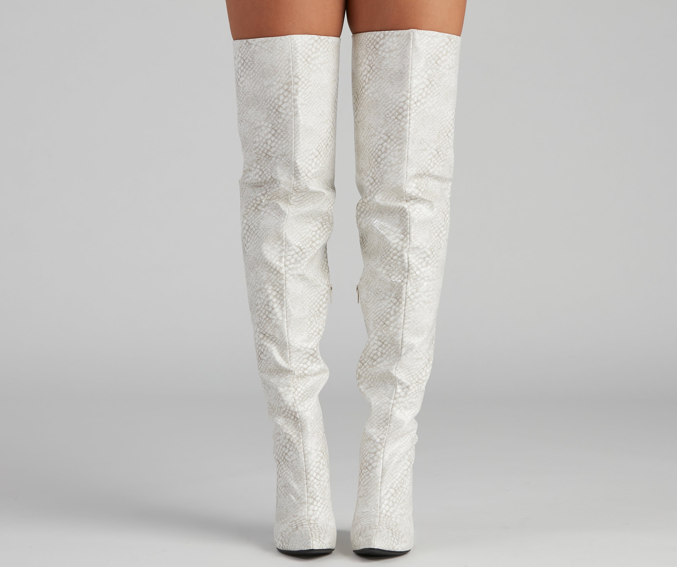 Major Sass Snake Print Faux Leather Boots