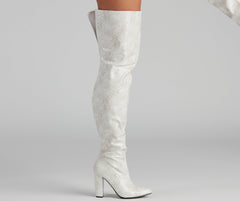 Major Sass Snake Print Faux Leather Boots