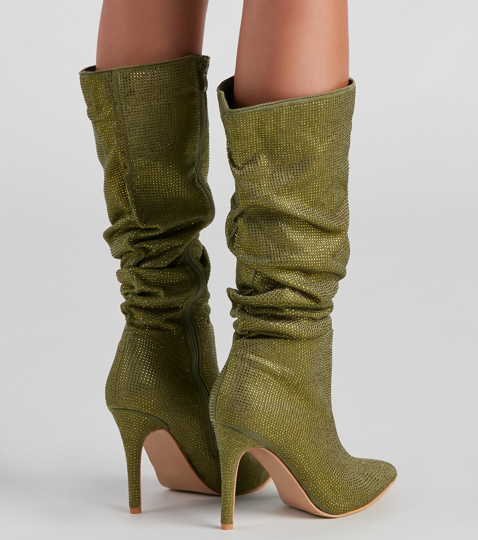 Shimmer Slouch Stiletto Boots