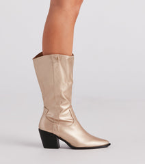 Western Glam Chrome Cowboy Boots