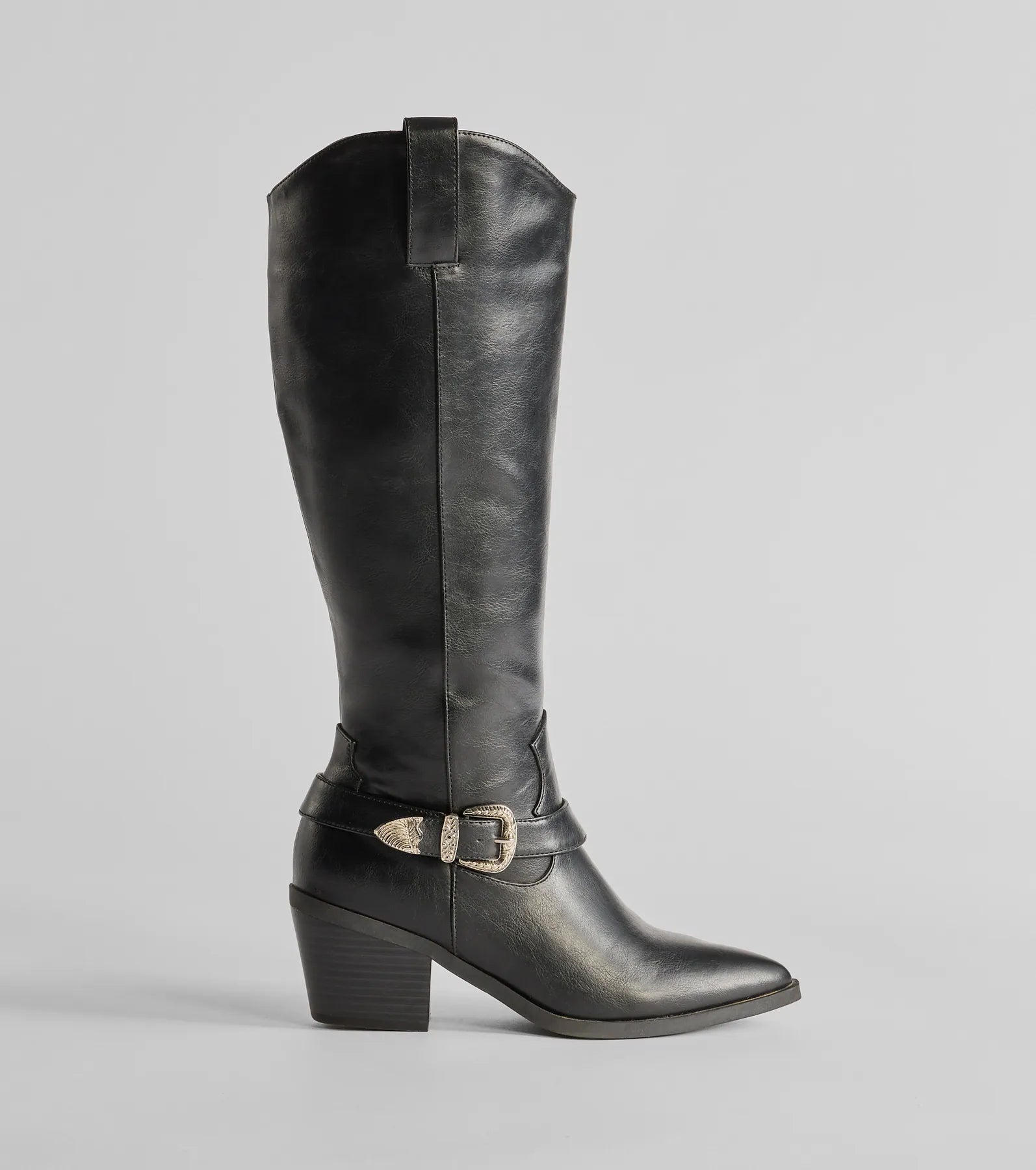 Desert Sun Western Buckle Under-The-Knee Boots