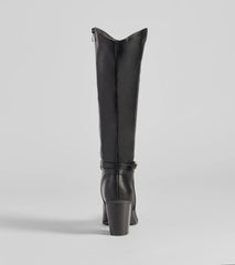 Strut The Streets Under-The-Knee Faux Leather Boots