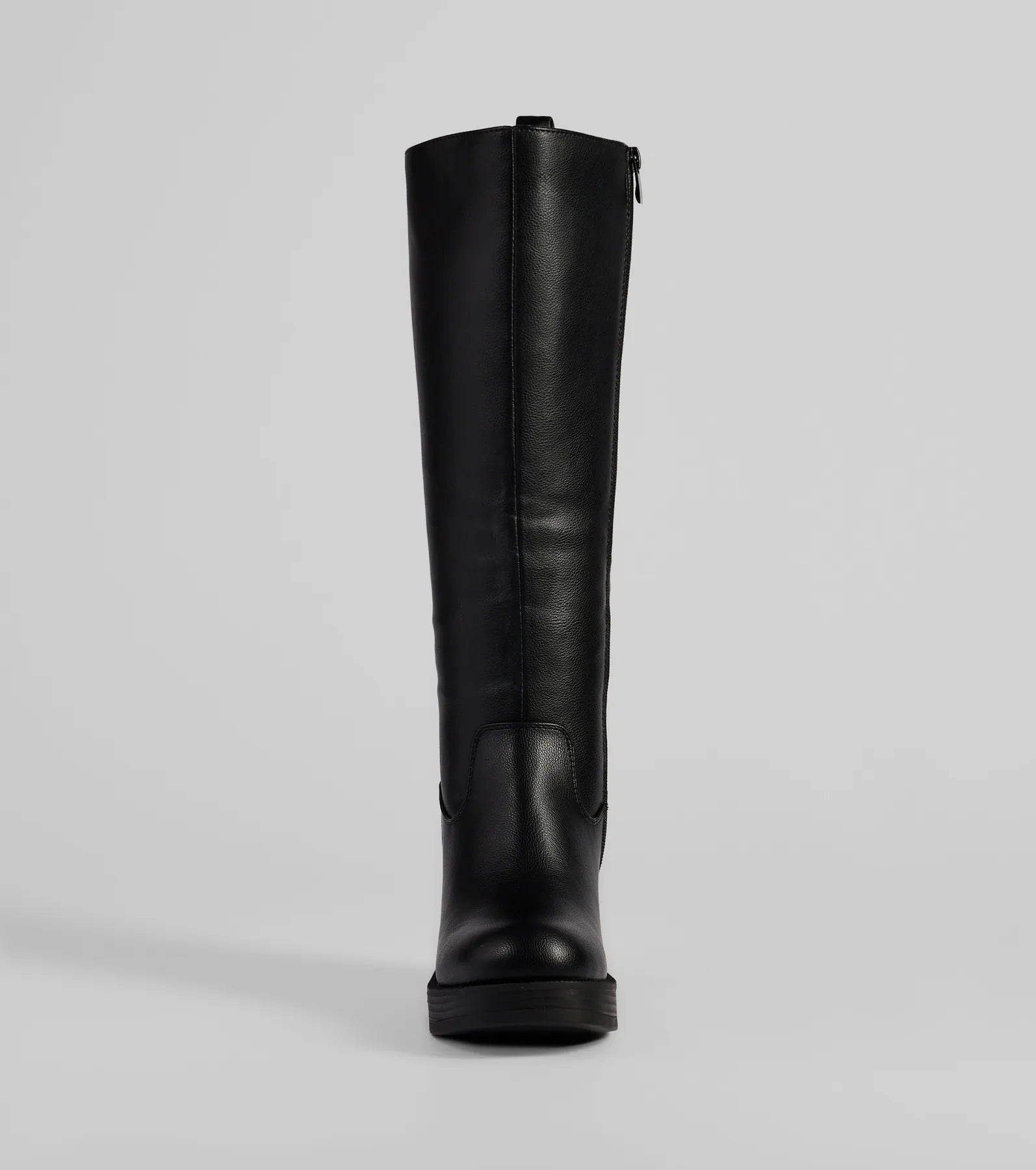 Edgy Chic Under-The-Knee Moto Platform Boots