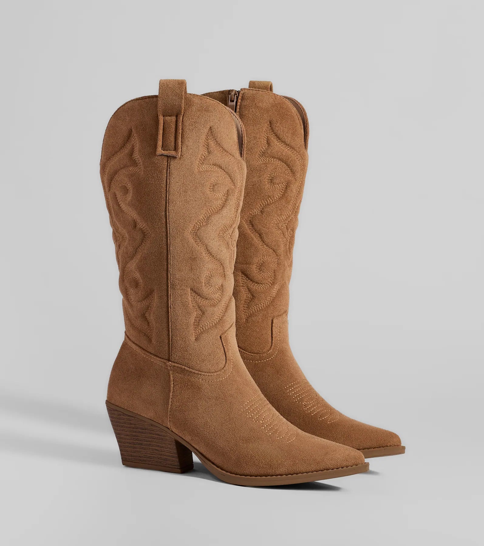 Country Threads Western Microsuede Cowboy Boots