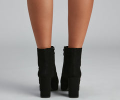 Uptown Chic Nubuck Platform Booties
