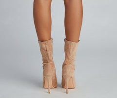Fashion Forward Faux Suede Stiletto Boots