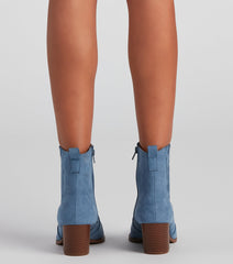 Cowgirl Digs Faux Suede Booties