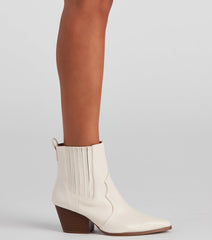 Country Kicks Faux Leather Block Booties