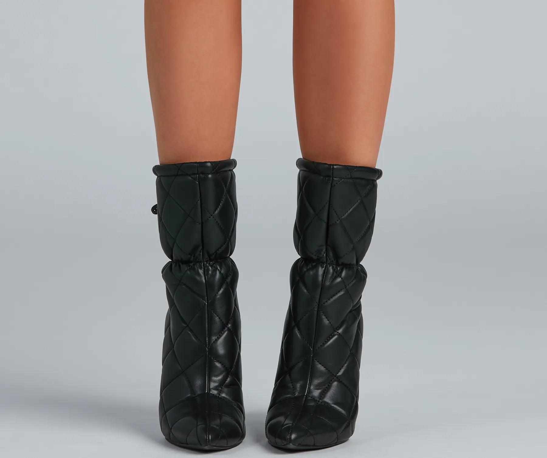 Quilted Beauty Scrunch Stiletto Booties
