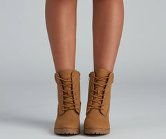Trendy Moment Lace-Up Booties
