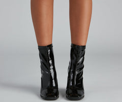 Edgy Chick Patent Leather Booties