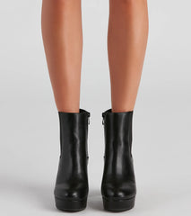 In The Details Faux Leather Platform Booties