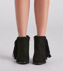 Trendy Strut Fringe Ankle Booties