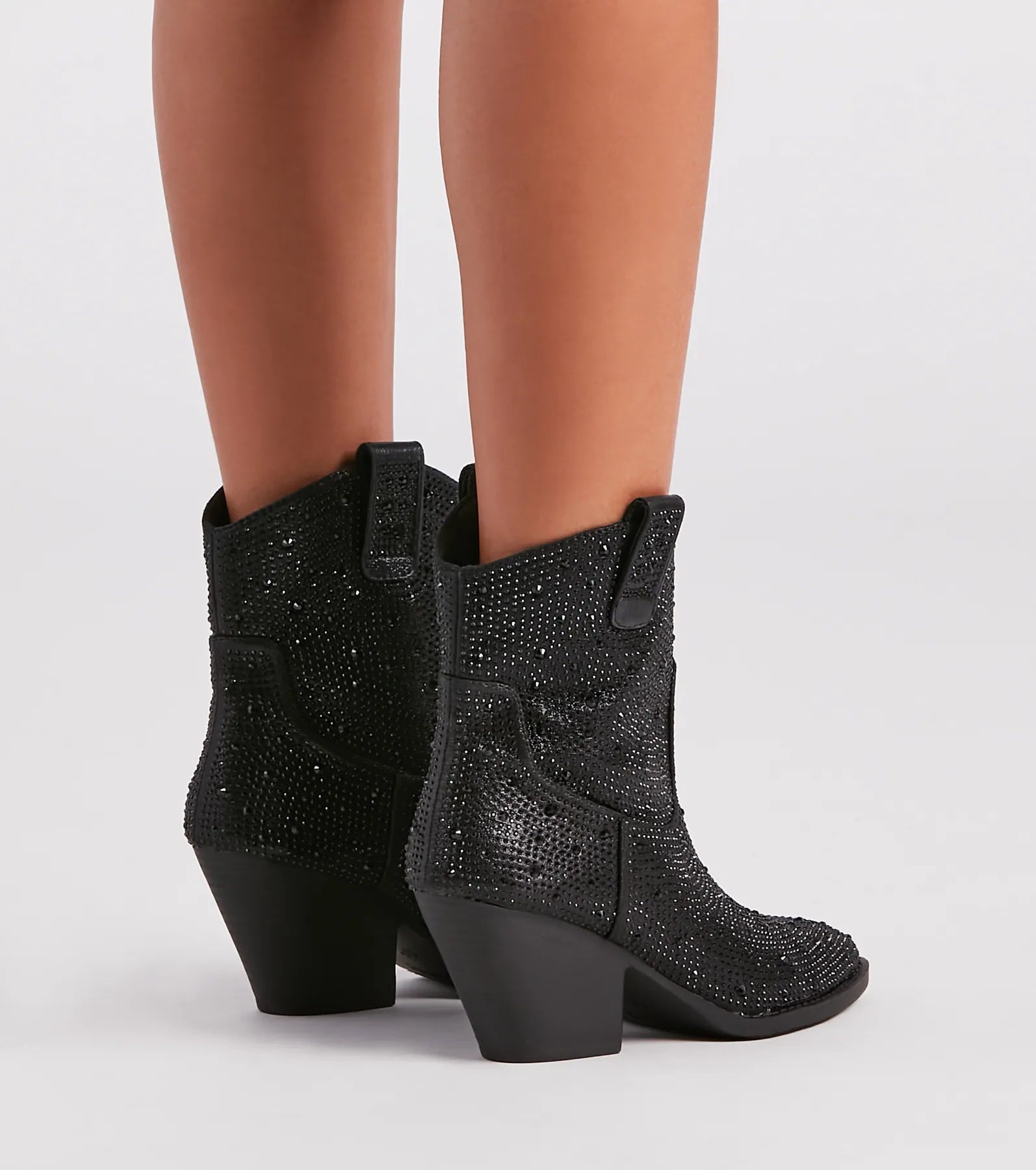 Glitzy Rhinestone Western Booties