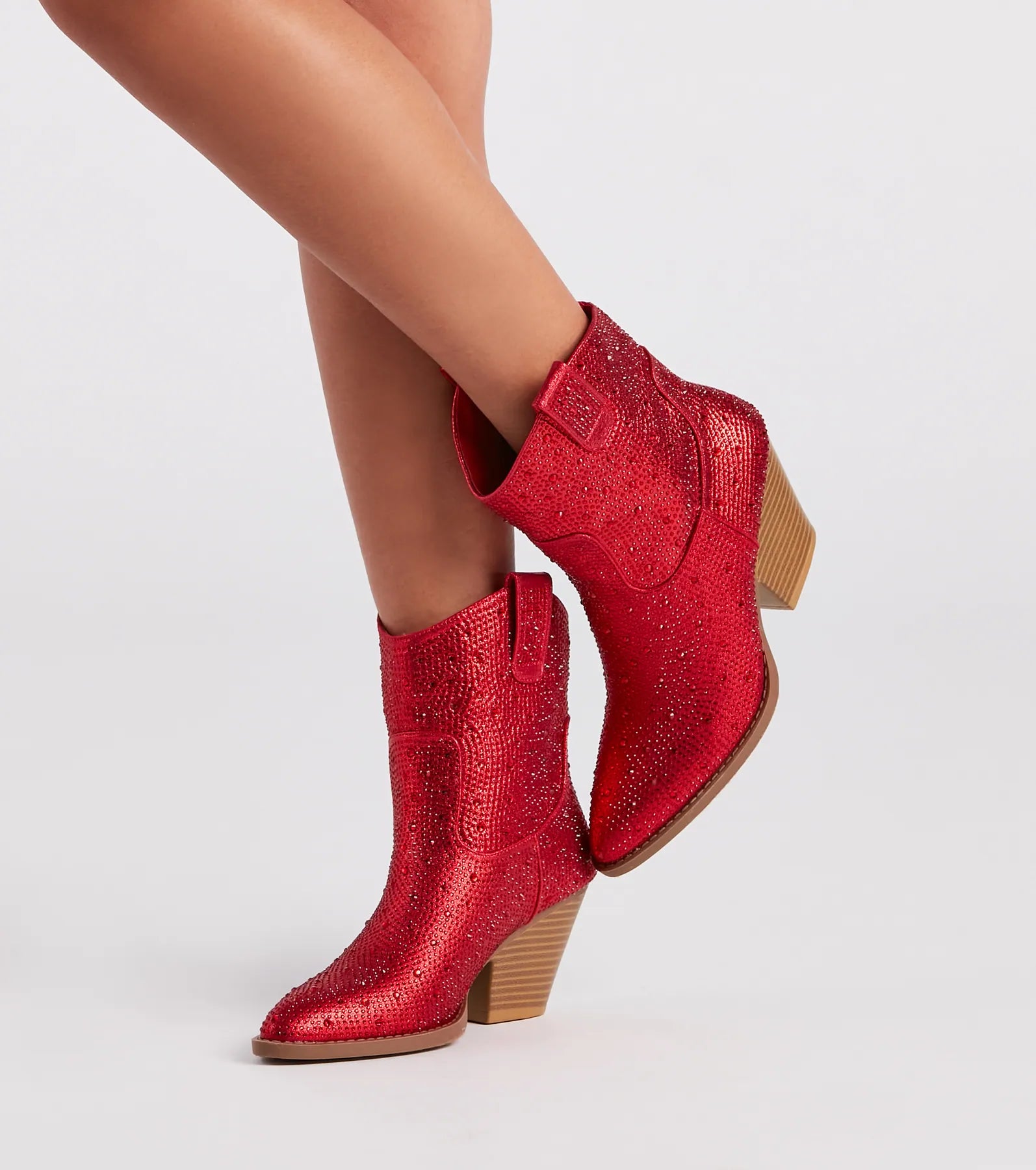 Glitzy Rhinestone Western Booties