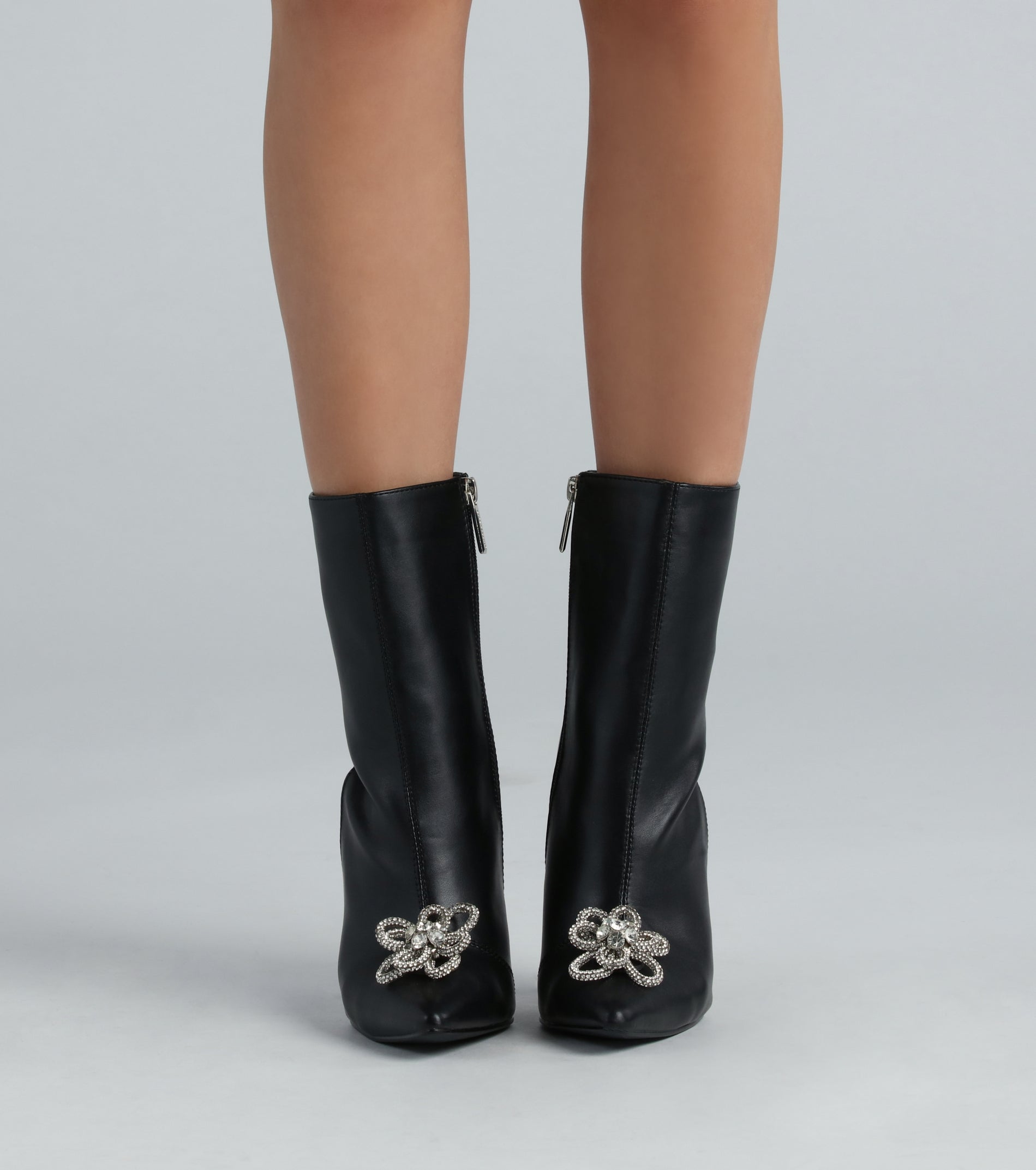 My Favorite Flower Rhinestone Stiletto Booties