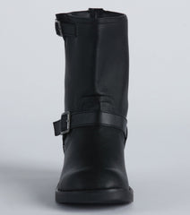 Edge It Up Faux Leather Biker Boots