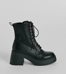 Tough Girl Chic Platform Combat Lug Booties