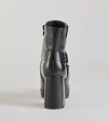 Effortless Edge Moto Faux Leather Booties