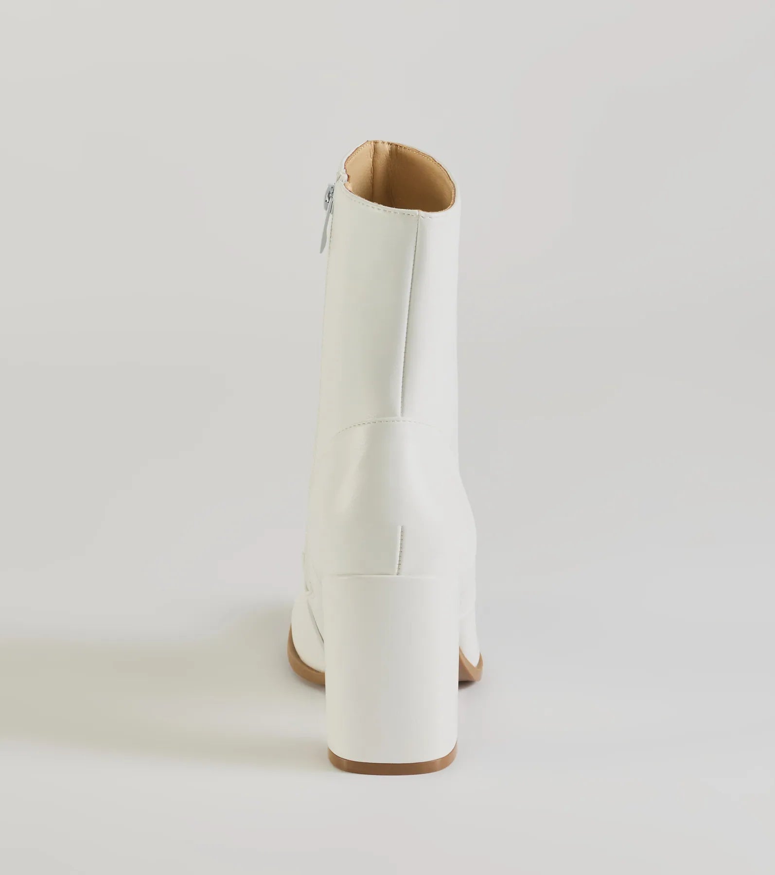 Sleek Fave Faux Leather Block Heel Booties