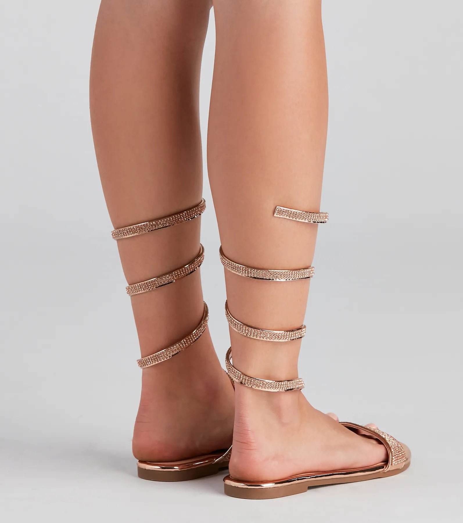Glam Spiral Rhinestone Sandals