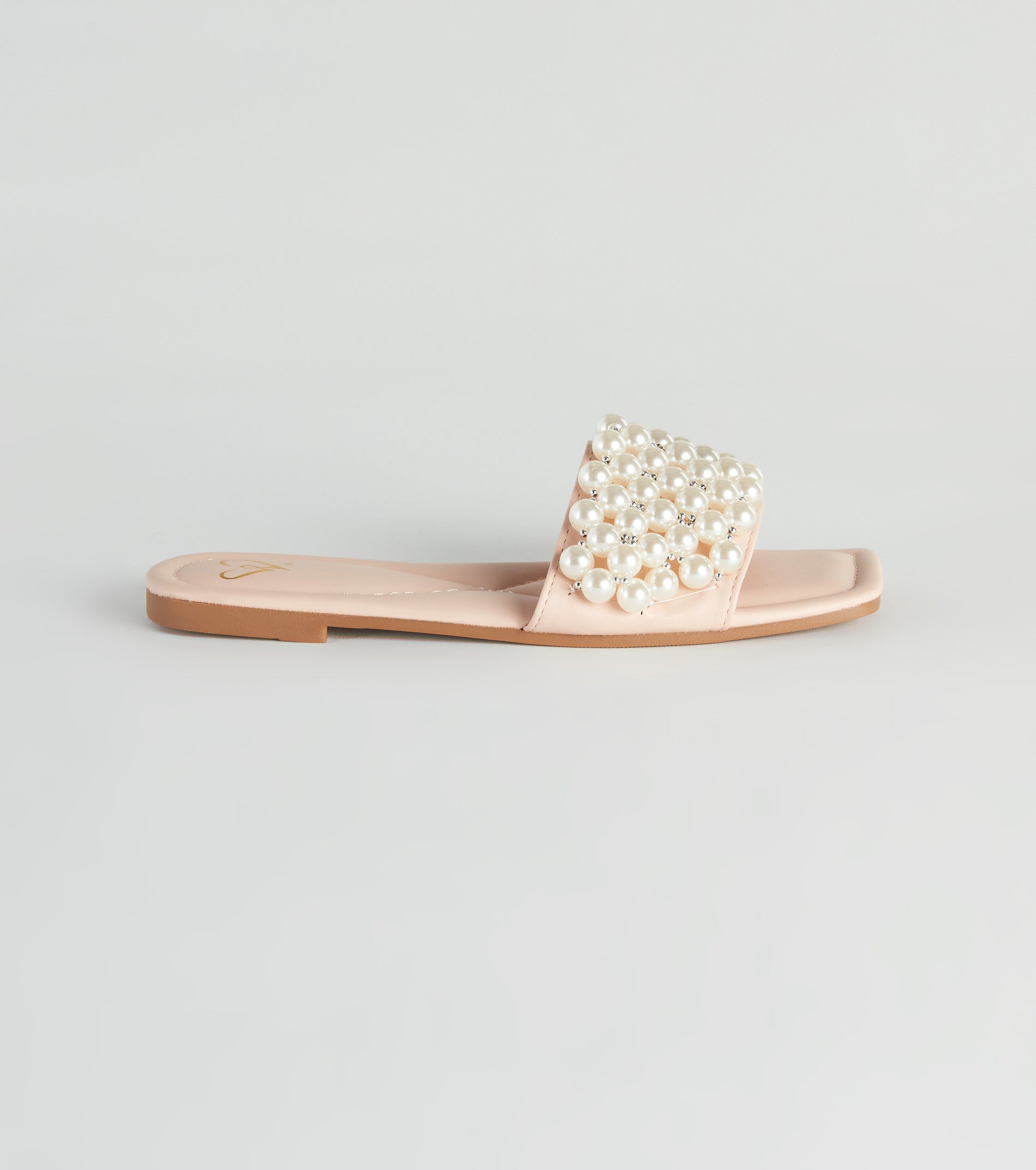 Hidden Treasure Faux Pearl Slide Sandals