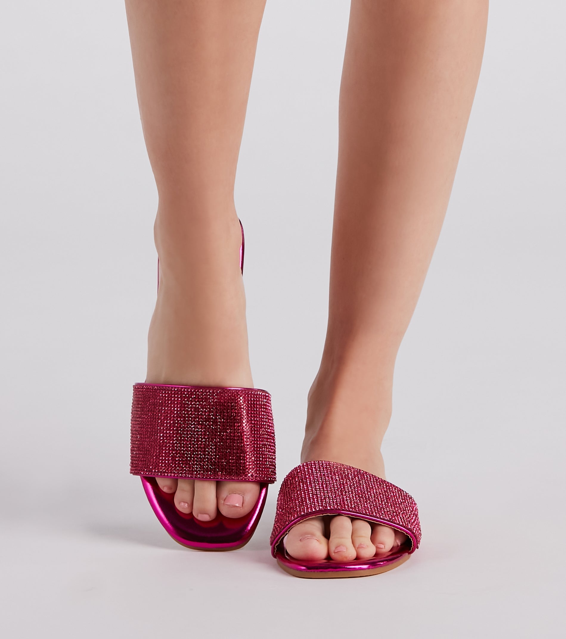 Magic In Metallic Rhinestone Sandals