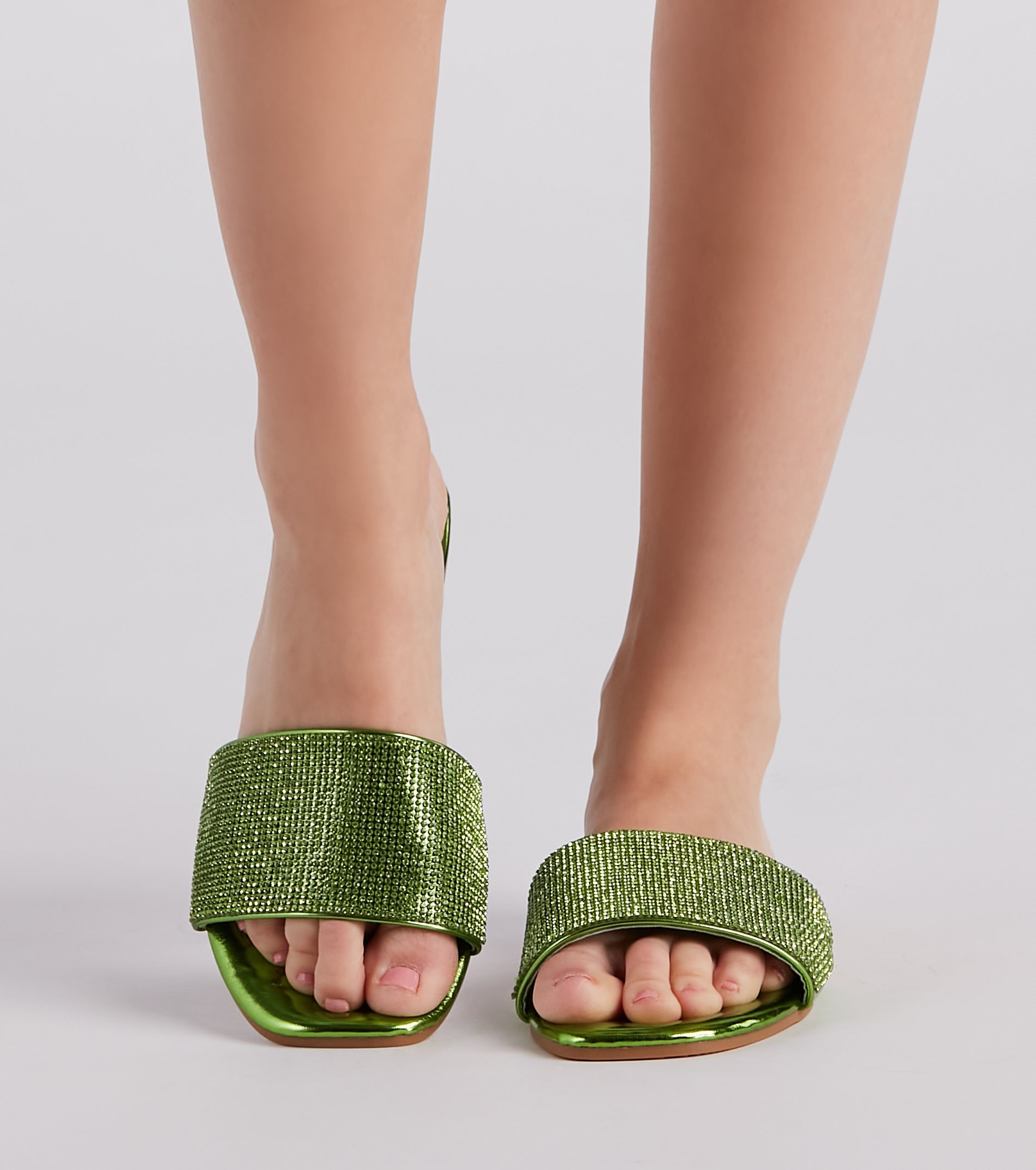 Magic In Metallic Rhinestone Sandals