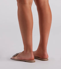 A Little Bit Of Glamour Rhinestone Bow Sandals