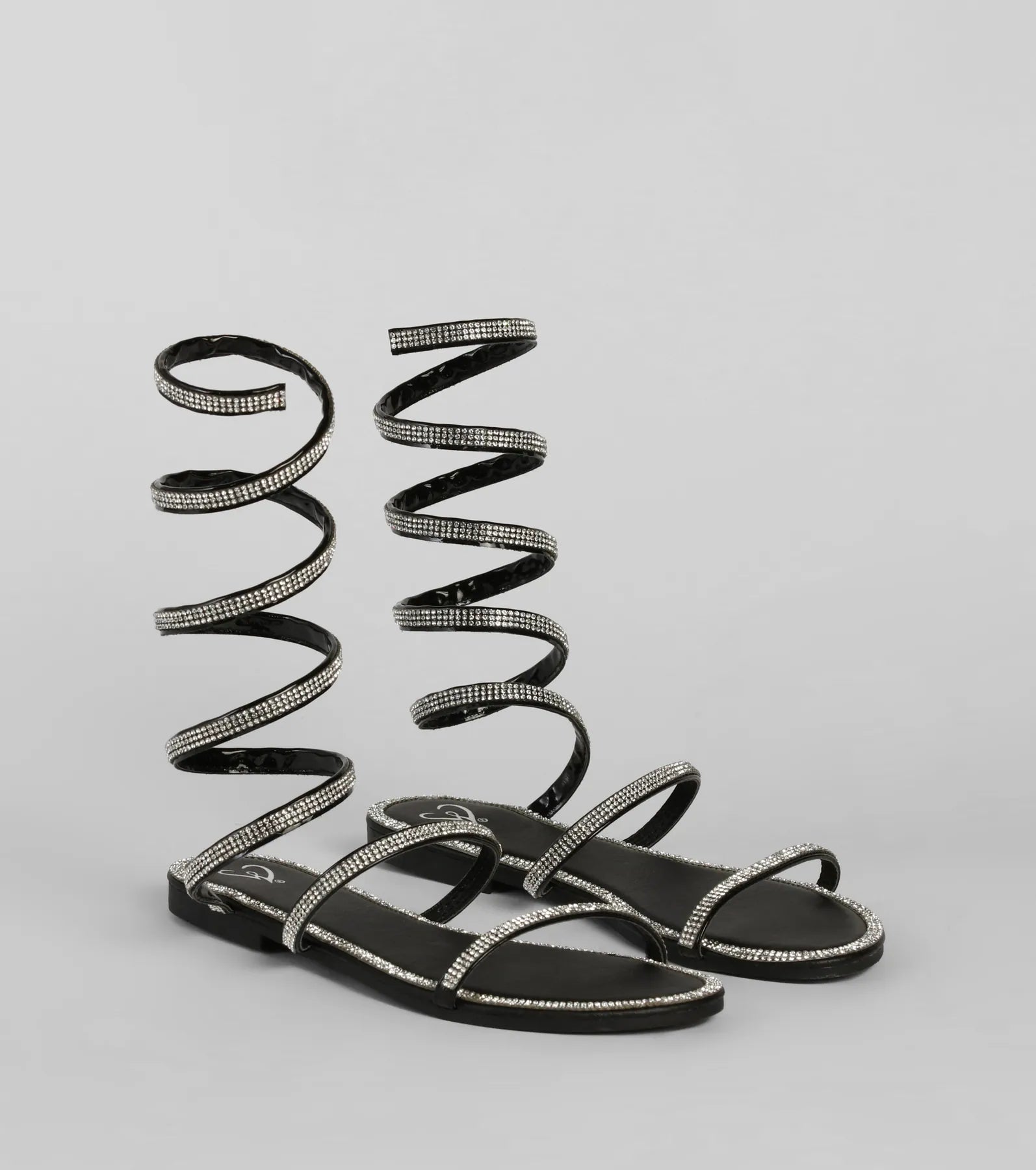 Level Up Rhinestone Spiral Sandals