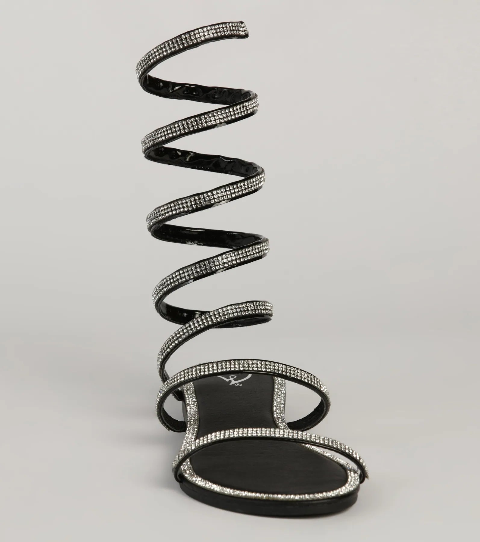 Level Up Rhinestone Spiral Sandals