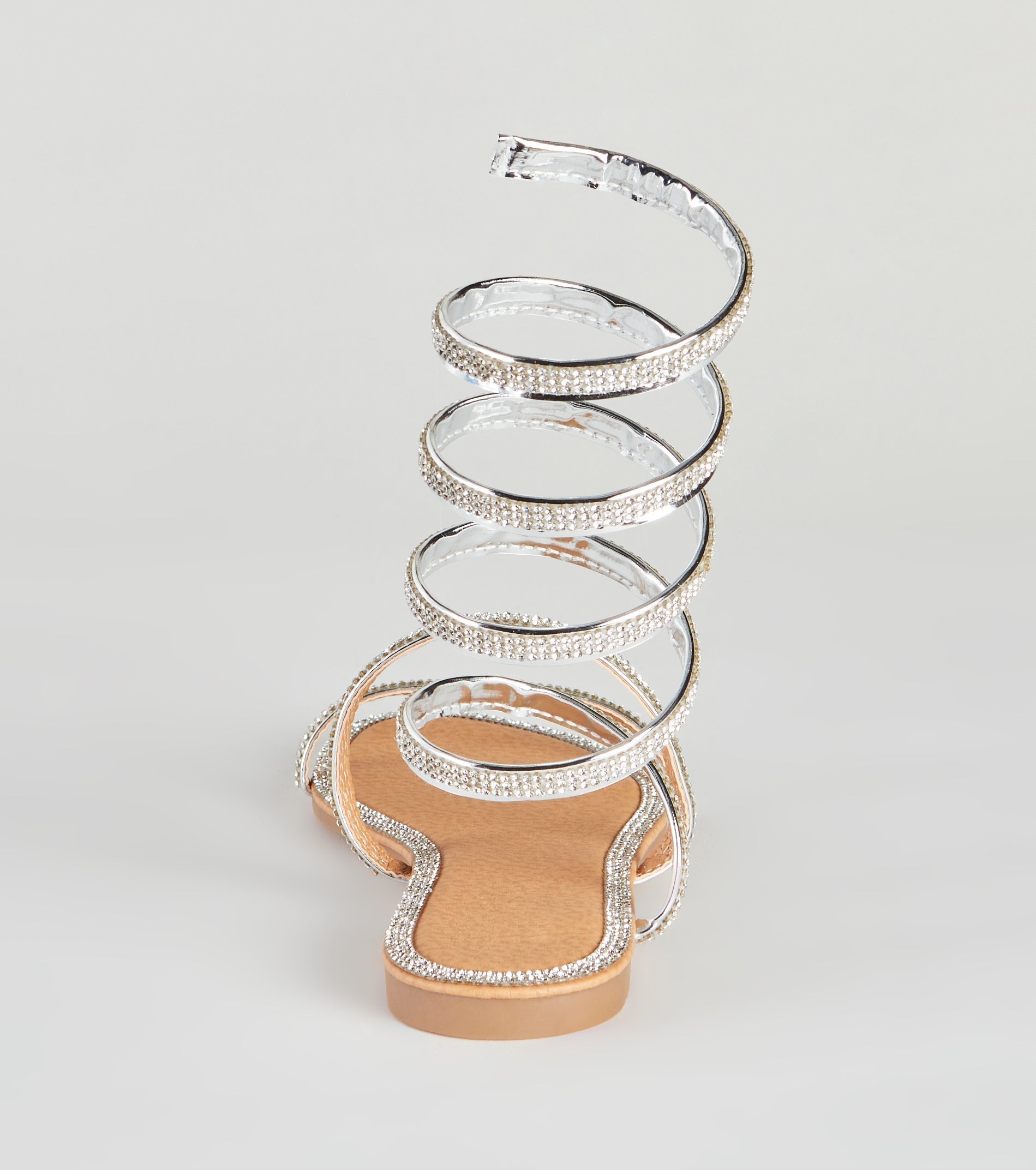 Level Up Rhinestone Spiral Sandals