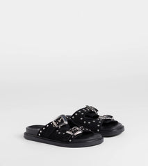 Cool Girl Studded Western Buckle Sandals